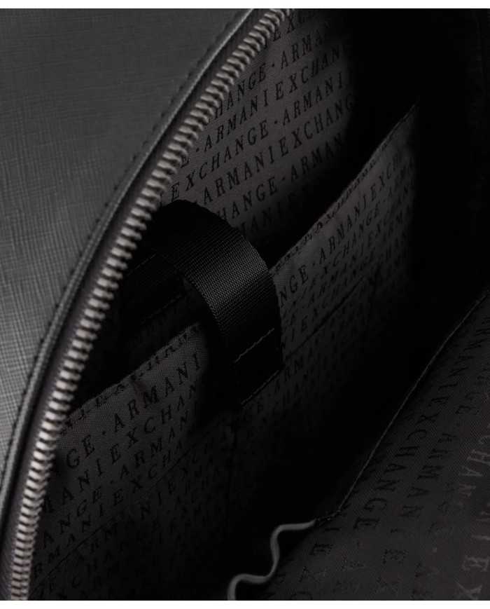 zaino nero da uomo con pattern logo interno/esterno | ARMANI EXCHANGE