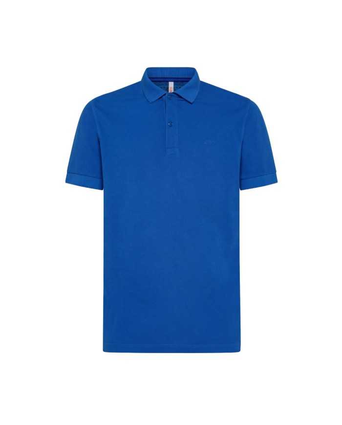 polo blue da uomo con dettagli cold dye | SUN68 polo blue da uomo con dettagli cold dye | SUN68