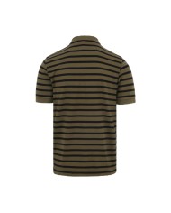 polo verde militare da uomo logata su petto con strisce | SUN68