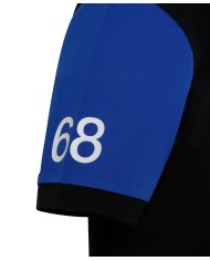 polo nera da uomo con dettagli, stampa "68" e logo | SUN68 polo nera da uomo con dettagli, stampa "68" e logo | SUN68