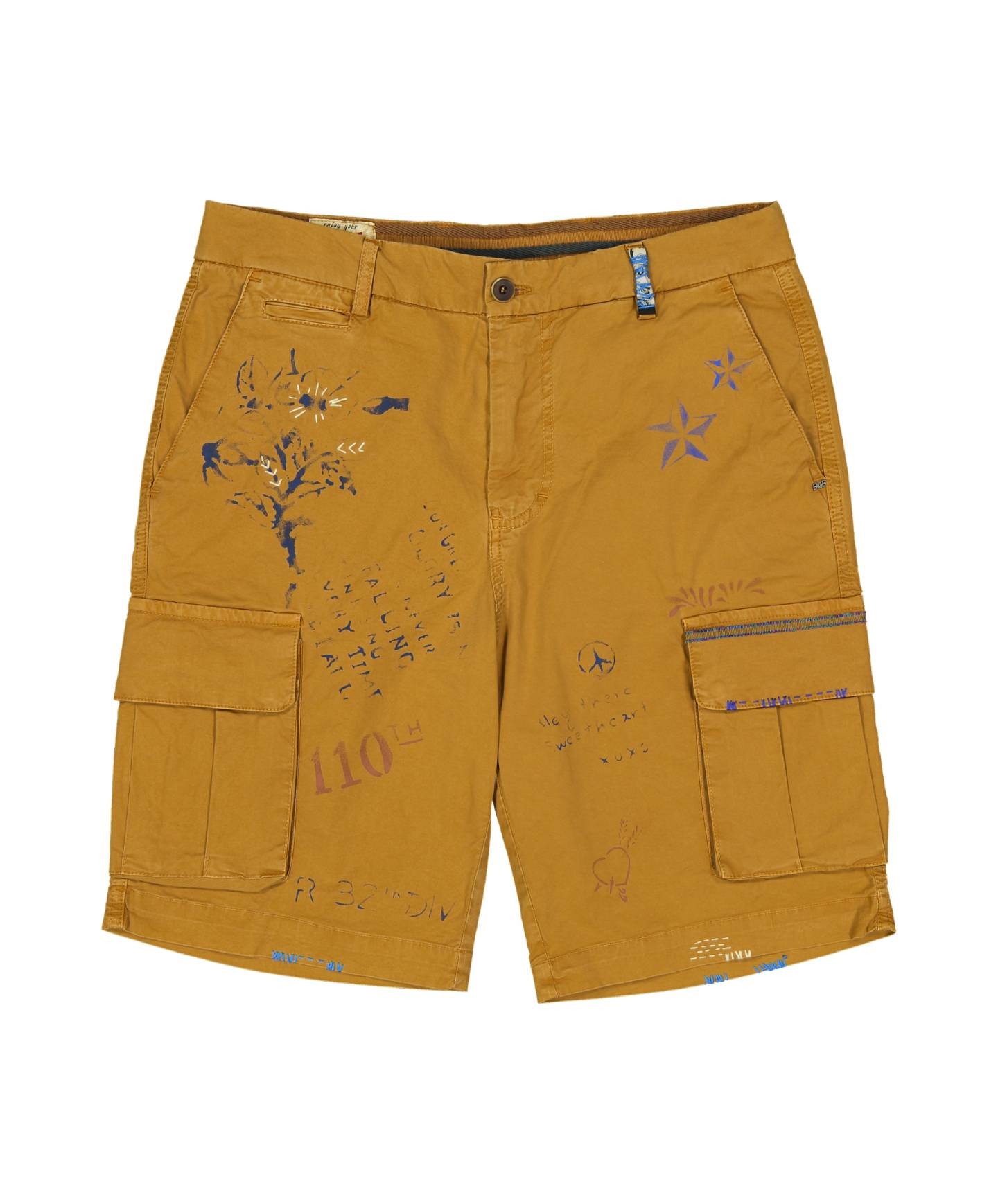 BOB Bermuda Uomo BUD407 P-EM cotone stile cargo con dettagli ricamati in contras - Bild 3 von 4