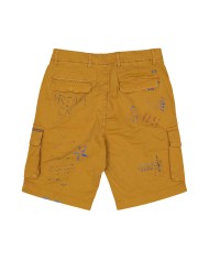 bermuda cargo zucca da uomo con stampa e dettagli ricamati | BOB