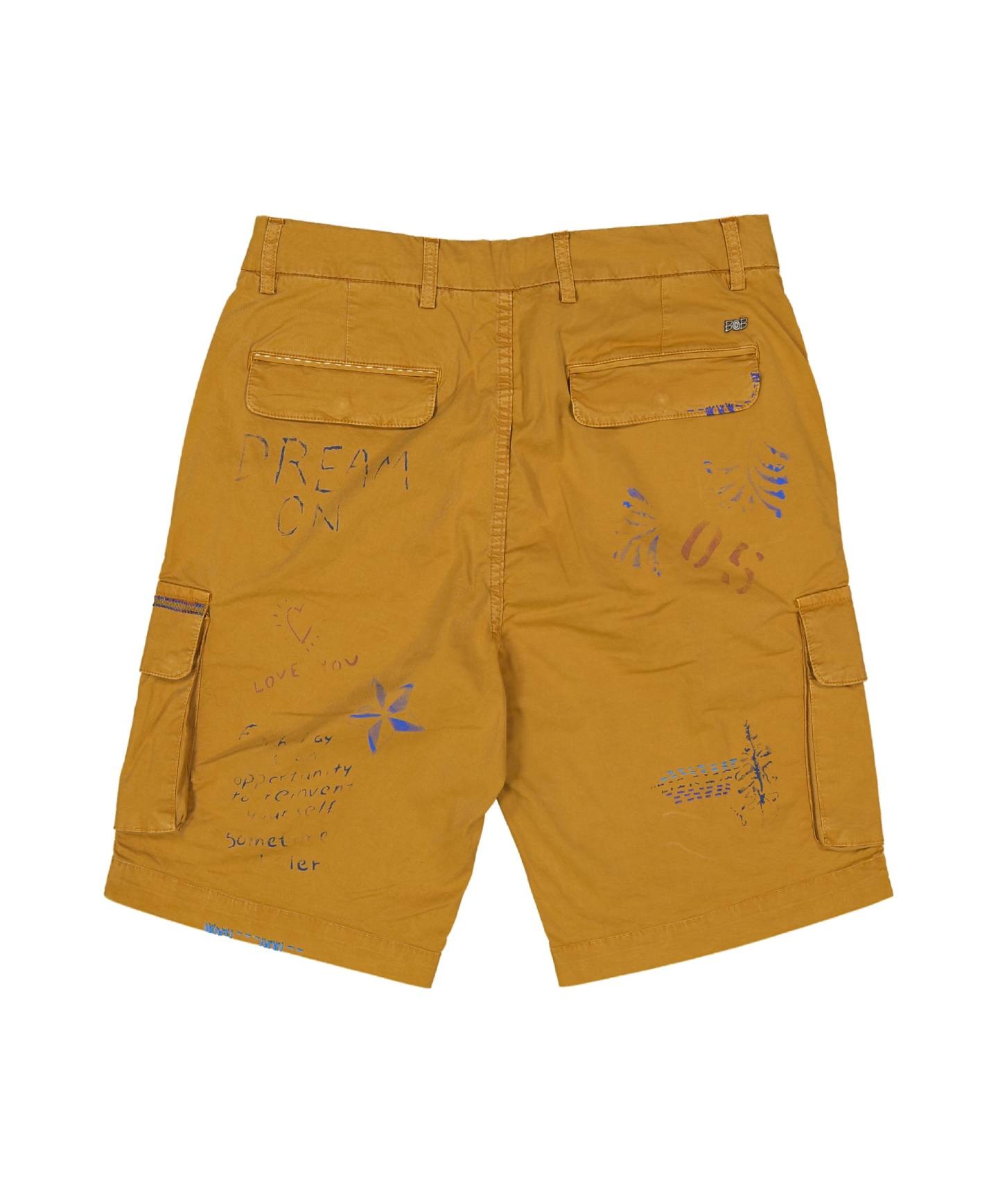 BOB Bermuda Uomo BUD407 P-EM cotone stile cargo con dettagli ricamati in contras - Bild 4 von 4