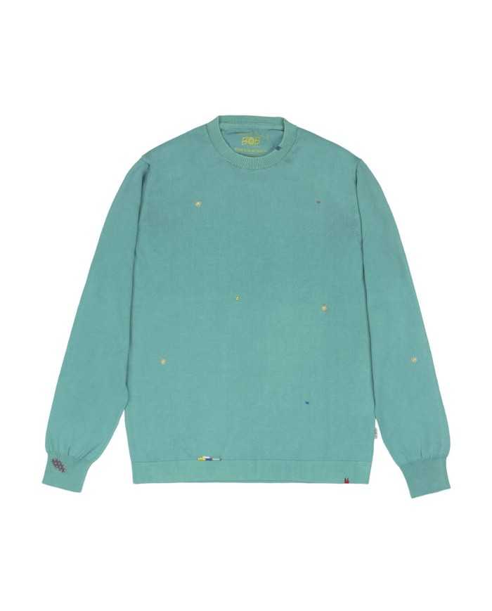 maglia verde/smeraldo da uomo con dettagli ricamati | BOB maglia verde/smeraldo da uomo con dettagli ricamati | BOB