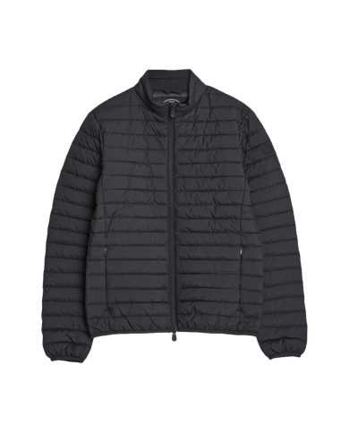 piumino nero da uomo con collo coreano e logo | SAVE THE DUCK piumino nero da uomo con collo coreano e logo | SAVE THE DUCK