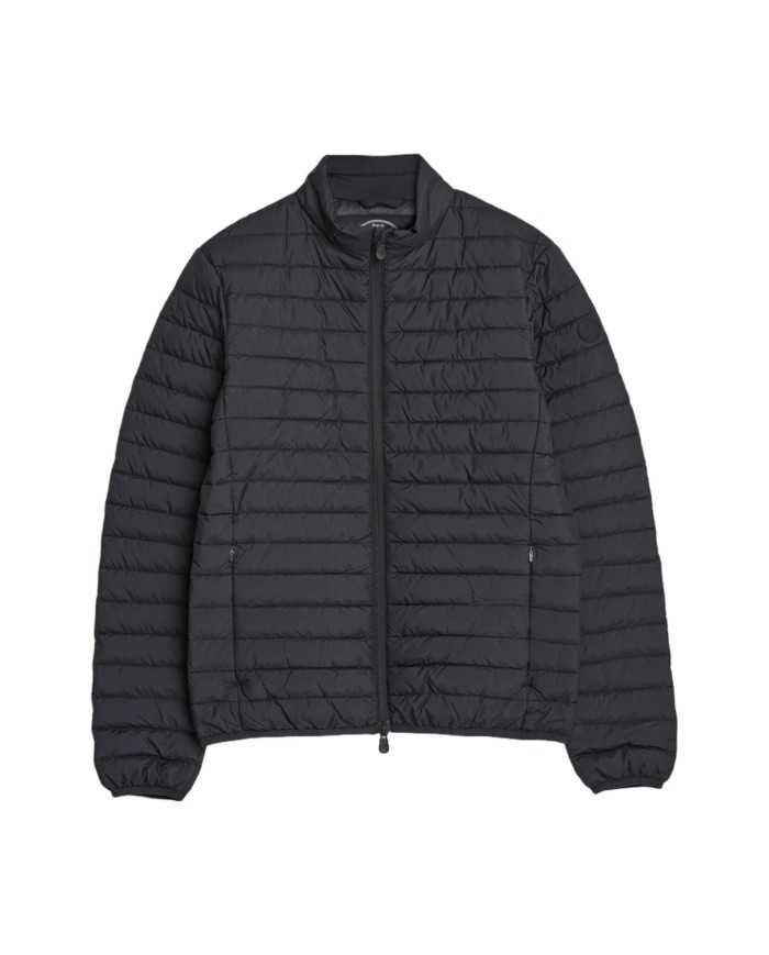 piumino nero da uomo con collo coreano e logo | SAVE THE DUCK piumino nero da uomo con collo coreano e logo | SAVE THE DUCK