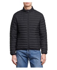 piumino nero da uomo con collo coreano e logo | SAVE THE DUCK piumino nero da uomo con collo coreano e logo | SAVE THE DUCK