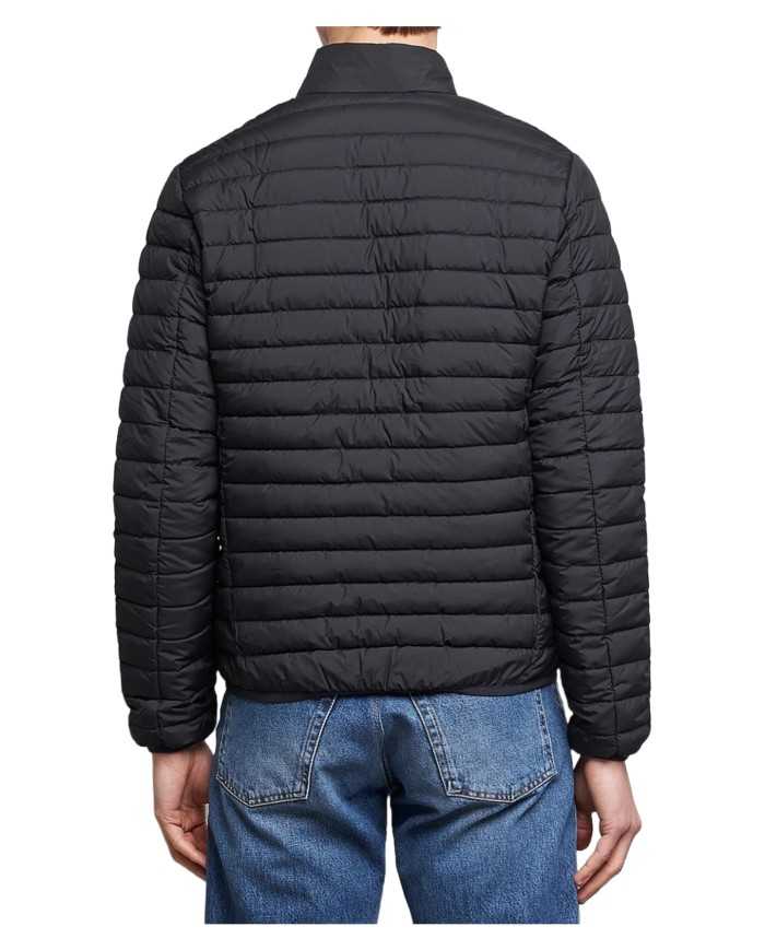 piumino nero da uomo con collo coreano e logo | SAVE THE DUCK piumino nero da uomo con collo coreano e logo | SAVE THE DUCK