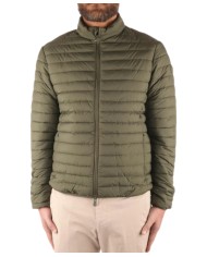 piumino dusty olive da uomo con collo coreano e logo | SAVE THE DUCK piumino dusty olive da uomo con collo coreano e logo | SAVE THE DUCK