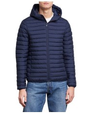 piumino navy blue da uomo trapuntato con cappuccio | SAVE THE DUCK