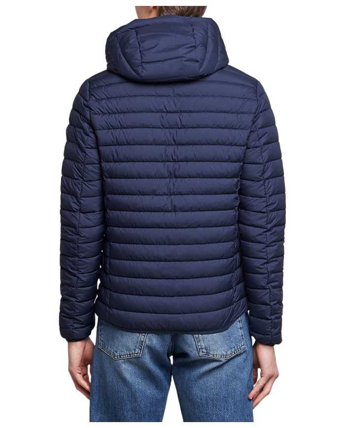 piumino navy blue da uomo trapuntato con cappuccio | SAVE THE DUCK
