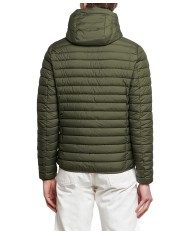 piumino dusty olive da uomo trapuntato con cappuccio | SAVE THE DUCK