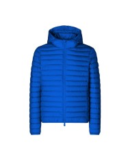 piumino snorkel blue da uomo trapuntato con cappuccio | SAVE THE DUCK