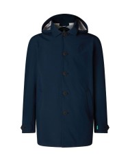 impermeabile blue black da uomo logato su cappuccio | SAVE THE DUCK