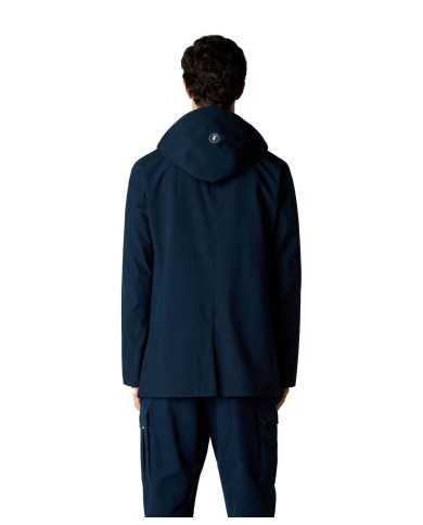 impermeabile blue black da uomo logato su cappuccio | SAVE THE DUCK impermeabile blue black da uomo logato su cappuccio | SAVE THE DUCK