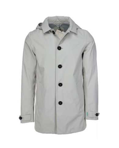 impermeabile rainy beige da uomo logato su cappuccio | SAVE THE DUCK impermeabile rainy beige da uomo logato su cappuccio | SAVE THE DUCK