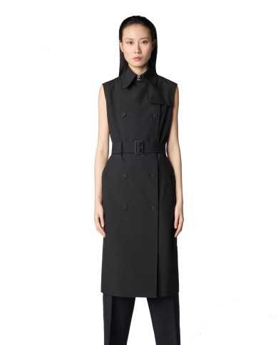 gilet trench nero da donna water/windproof | SAVE THE DUCK