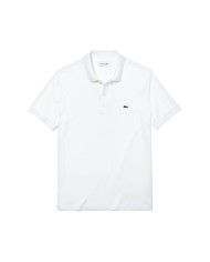 polo bianca da uomo con maniche e colletto a costine | LACOSTE