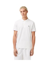 polo bianca da uomo con maniche e colletto a costine | LACOSTE