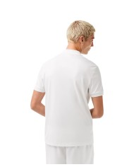 polo bianca da uomo con maniche e colletto a costine | LACOSTE