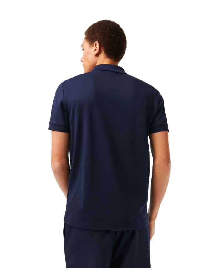 polo blue navy da uomo con maniche e colletto a costine | LACOSTE