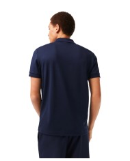polo blue navy da uomo con maniche e colletto a costine | LACOSTE