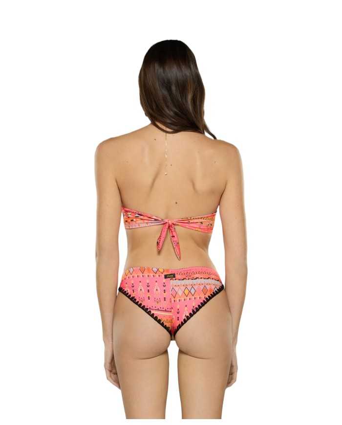bikini con fascia a V e slip fianco culotte da donna con fantasia | FK bikini con fascia a V e slip fianco culotte da donna con fantasia | FK