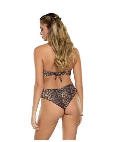 biki da donna con fantasia leopardata e ricame in cotone su slip | FK