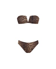 biki da donna con fantasia leopardata e ricame in cotone su slip | FK