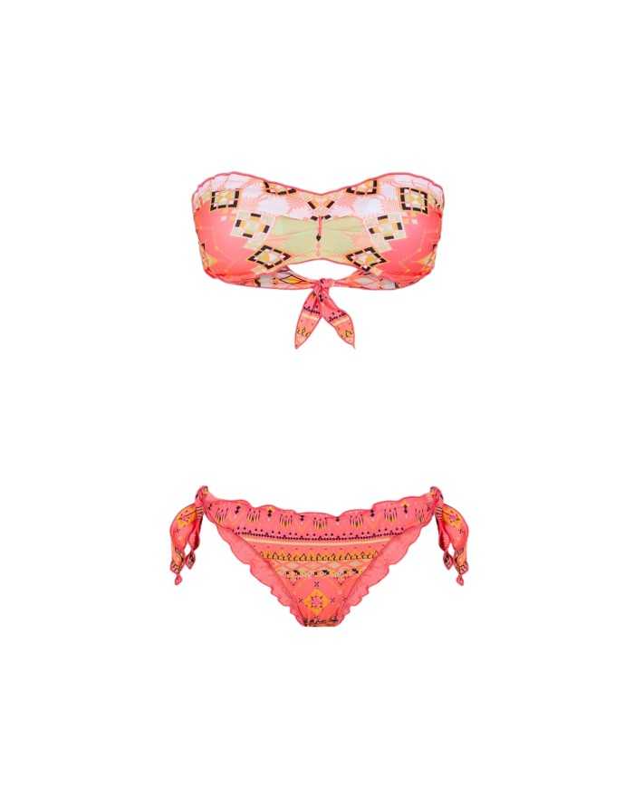 bikini da donna con fascia, slip brasiliano e fantasia all-over | FK bikini da donna con fascia, slip brasiliano e fantasia all-over | FK