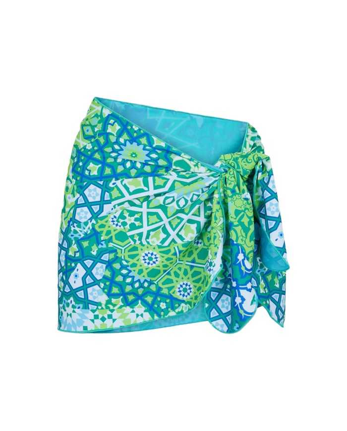 pareo mare da donna con fantasia all-over e nodo regolabile | FK pareo mare da donna con fantasia all-over e nodo regolabile | FK