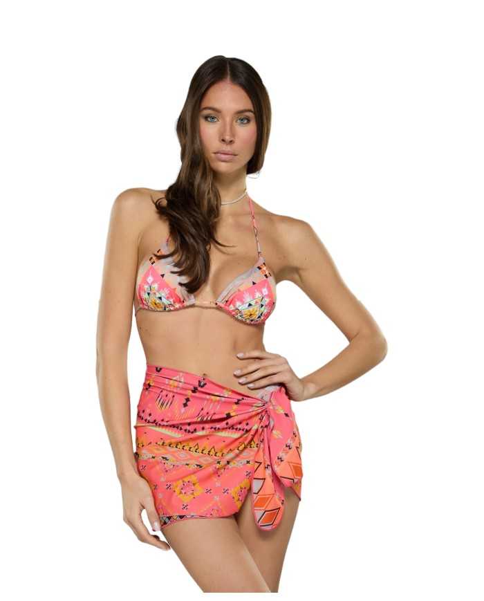 pareo mare da donna con fantasia all-over e nodo regolabile | FK