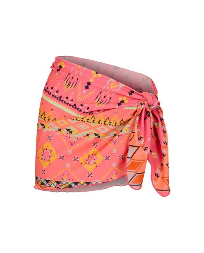 pareo mare da donna con fantasia all-over e nodo regolabile | FK pareo mare da donna con fantasia all-over e nodo regolabile | FK