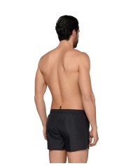 short mare nero da uomo con logo cucito e chiusura a zip | FK short mare nero da uomo con logo cucito e chiusura a zip | FK
