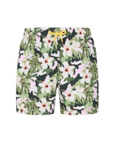 short mare da uomo con fantasia floreale e logo patch dietro | FK short mare da uomo con fantasia floreale e logo patch dietro | FK