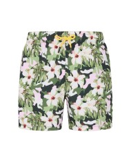 short mare da uomo con fantasia floreale e logo patch dietro | FK