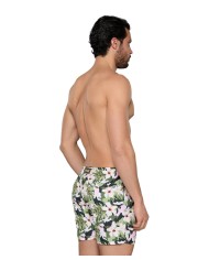short mare da uomo con fantasia floreale e logo patch dietro | FK