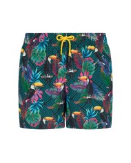 short mare da uomo con fantasia collage e logo patch dietro | FK