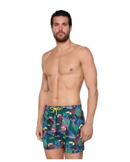 short mare da uomo con fantasia collage e logo patch dietro | FK