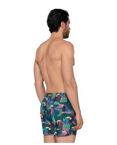 short mare da uomo con fantasia collage e logo patch dietro | FK short mare da uomo con fantasia collage e logo patch dietro | FK