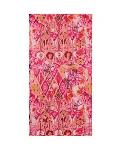 telo mare da donna con fantasia tribale e patch logata | FK telo mare da donna con fantasia tribale e patch logata | FK