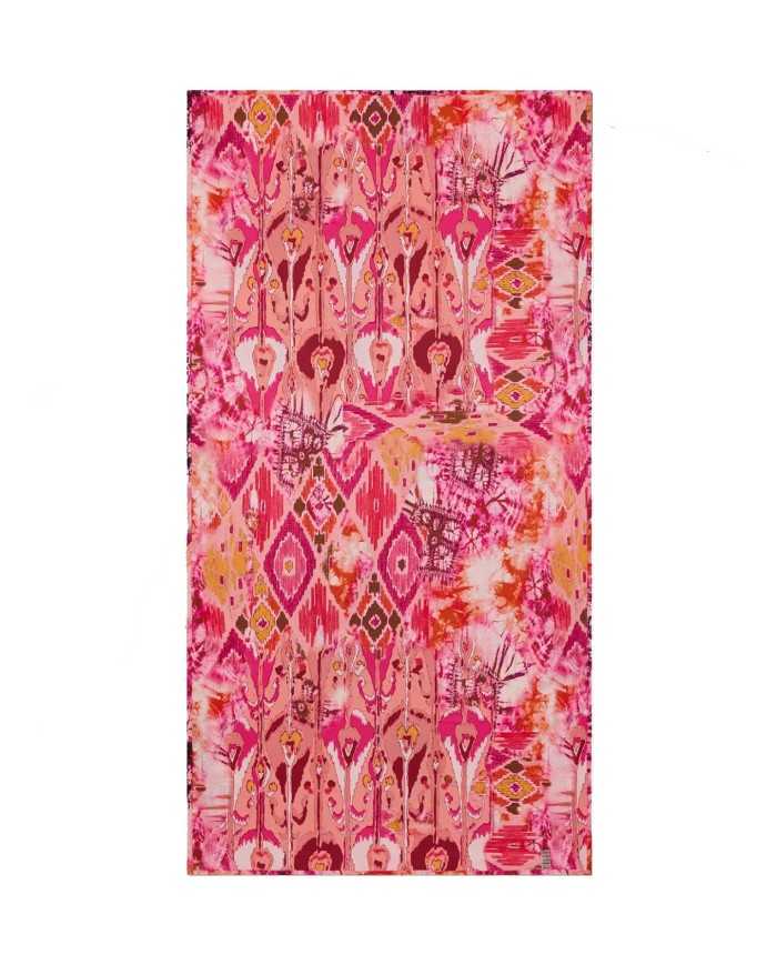telo mare da donna con fantasia tribale e patch logata | FK telo mare da donna con fantasia tribale e patch logata | FK
