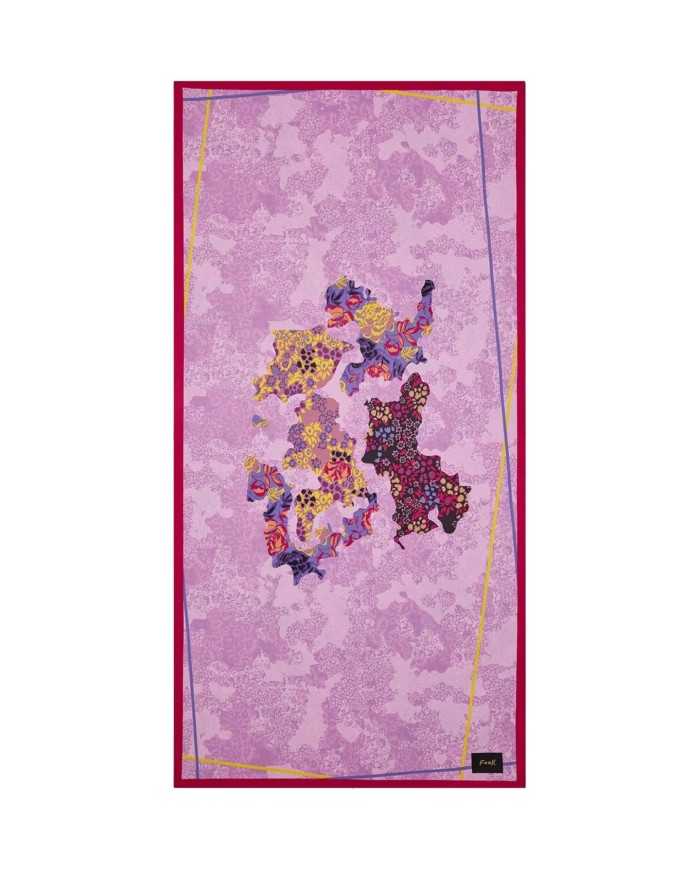 FK Telo Donna FK23-A294U P-EM mare microfibra con fantasia di colla...