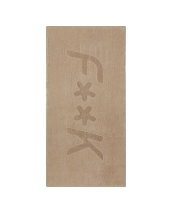 telo mare beige da uomo logato in grande al centro | FK