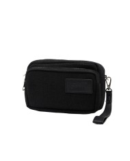 pochette nera da uomo con patch logata avanti | FK pochette nera da uomo con patch logata avanti | FK