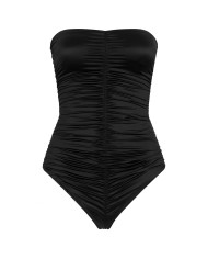 monokini nero da donna drappeggiato con effetto lucido | FK monokini nero da donna drappeggiato con effetto lucido | FK