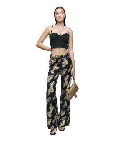 GAELLE Pantalone Donna GBDM17531 P-EM vita alta e gamba larga con f... GAELLE Pantalone Donna GBDM17531 P-EM vita alta e gamba larga con f...