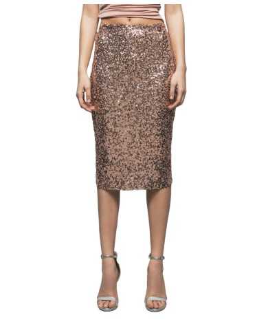 gonna longuette rosa da donna con pailettes su tessuto | GAELLE gonna longuette rosa da donna con pailettes su tessuto | GAELLE