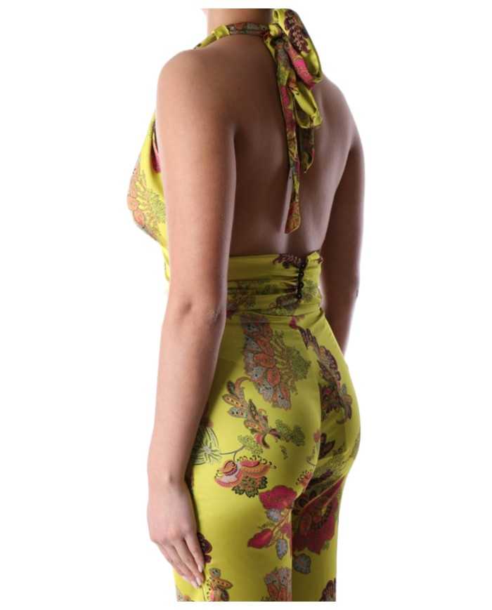 top smanicato giallo da donna con fantasia floreale | GAELLE top smanicato giallo da donna con fantasia floreale | GAELLE