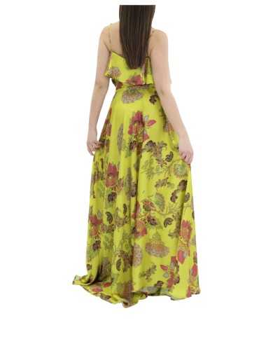 abito lungo giallo da donna con fantasia floreale | GAELLE abito lungo giallo da donna con fantasia floreale | GAELLE
